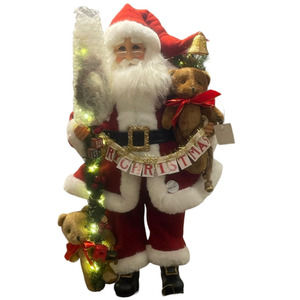 Karen Didion Lighted Musical Santa "Merry Christmas" Sign, Teddy Bears Holiday